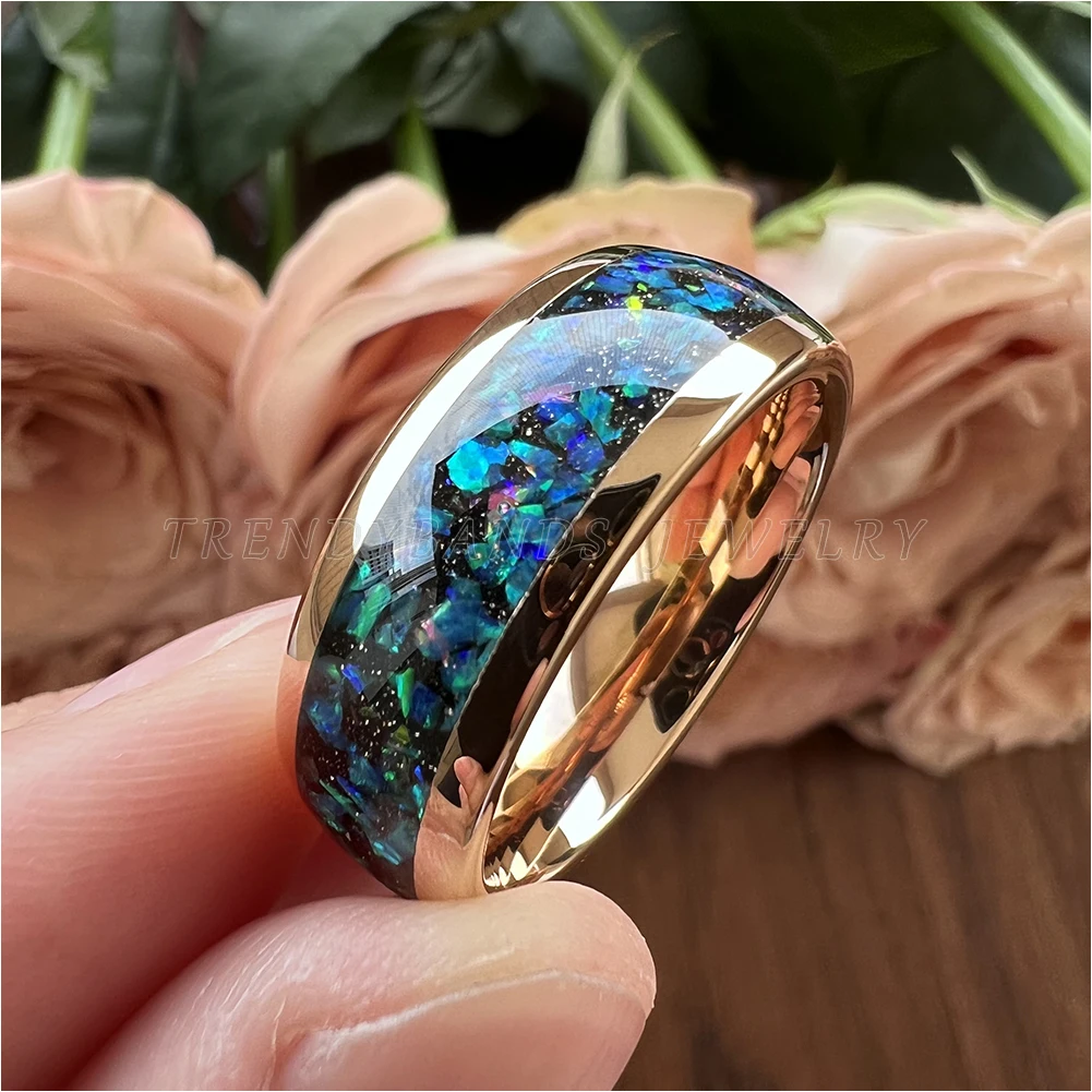 8mm Domed Plished Shiny Tungsten Rings for Mens Womens Wedding Band Engagement Opal Inlay Fashion Jewelry Comfort Fit
8mm Domed Plished Shiny Tungsten Rings for Mens Womens Wedding Band Engagement Opal Inlay Fashion Jewelry Comfort Fit
