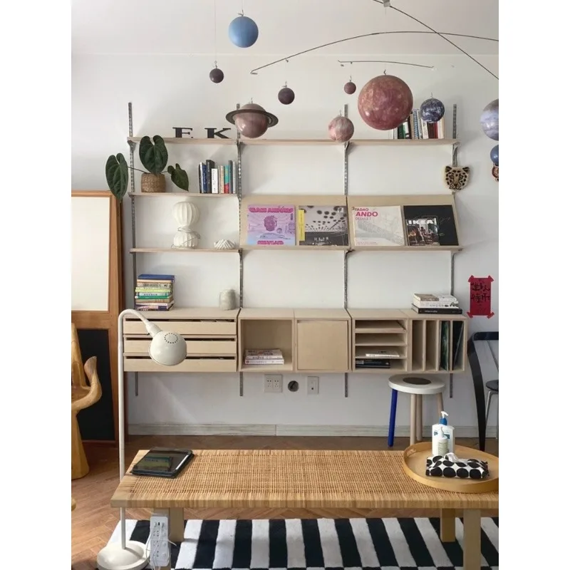 Nordic creative wall-mounted bookcase adjustable shelf living room background wall
Nordic creative wall-mounted bookcase adjustable shelf living room background wall