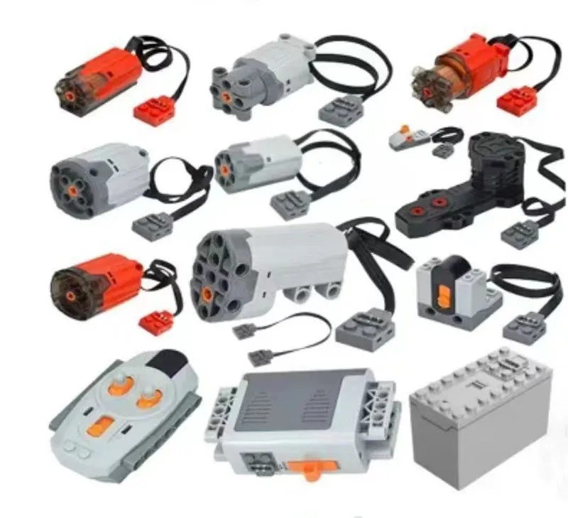 New 14PCS Brick Motor Power Function Kit With technic Parts Includes AA Battery Box 2.4G Speed Control Remote Receiver 5x Motors
New 14PCS Brick Motor Power Function Kit With technic Parts Includes AA Battery Box 2.4G Speed Control Remote Receiver 5x Motors