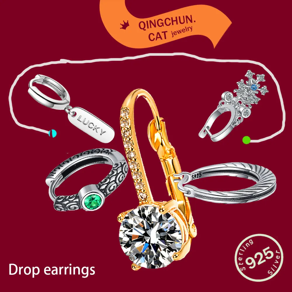 925 Sterling Silver Drop Earrings For Women Girls Trend Creative Good Luck Jewelry Exquisite Lucky Letter Square Asymmetric Gift
925 Sterling Silver Drop Earrings For Women Girls Trend Creative Good Luck Jewelry Exquisite Lucky Letter Square Asymmetric Gift