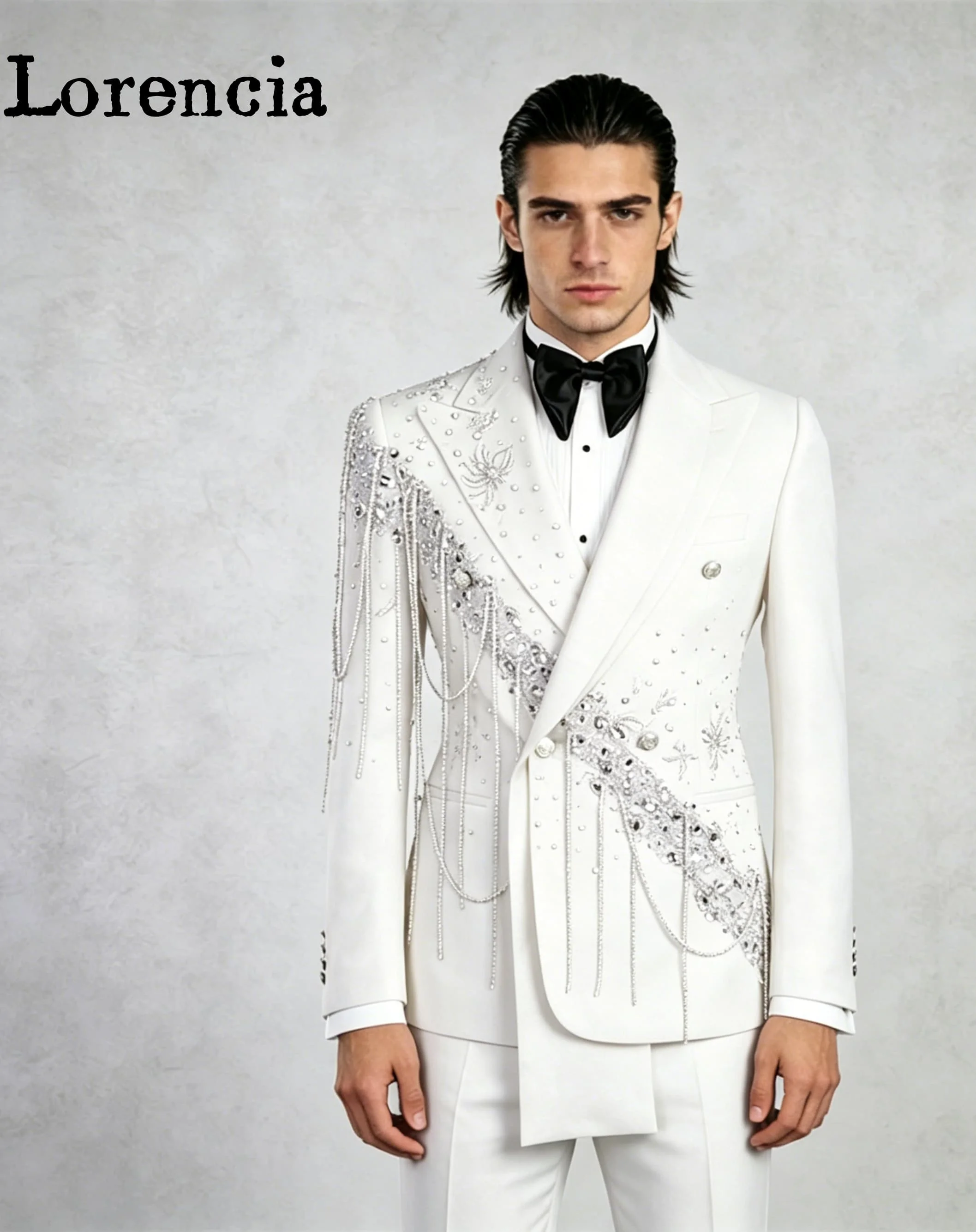 Rhinestone Men Suits 2 Pieces Wedding Suit for Groom Slim Fit Outfit Blazer Pant Set Customized costume homme luxe haute qualité
Rhinestone Men Suits 2 Pieces Wedding Suit for Groom Slim Fit Outfit Blazer Pant Set Customized costume homme luxe haute qualité