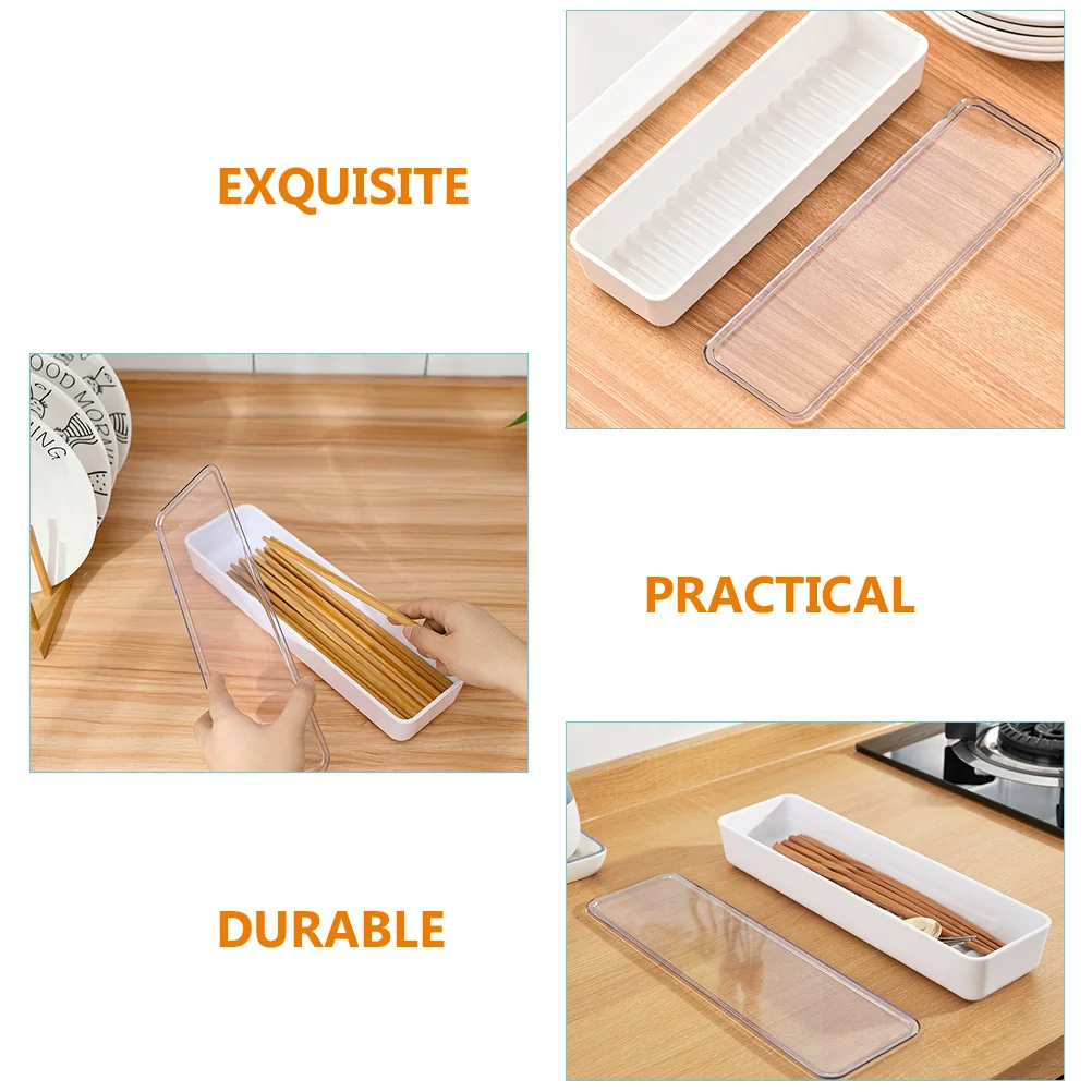 Kitchen Storage Box Reusable Plastic Cutlery Organizer Transparent Lid Compact Design For Fork Chopstick Holder Household
Kitchen Storage Box Reusable Plastic Cutlery Organizer Transparent Lid Compact Design For Fork Chopstick Holder Household