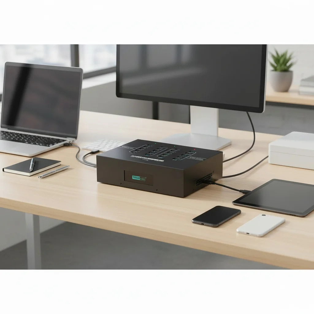20-Port USB 3.0 Charging Hub with Sync & Charge & Android
20-Port USB 3.0 Charging Hub with Sync & Charge & Android