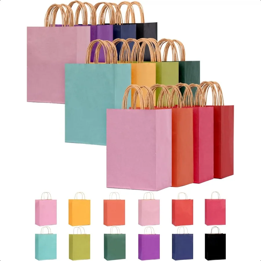 60pcs Paper Gift Bags Medium Party Favor Bags Bulk 7.5"x 4.7"x 10.2" Goodie Bags with Handles for Birthday Shower Crafts Christ 
60pcs Paper Gift Bags Medium Party Favor Bags Bulk 7.5"x 4.7"x 10.2" Goodie Bags with Handles for Birthday Shower Crafts Christ