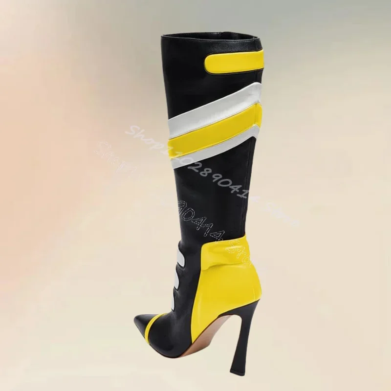 Mixed Color Stripe Design Pointed Toe Boots Side Zipper Women Shoes Thin High Heels Party Feast Dating 2026 Zapatos Para Mujere
Mixed Color Stripe Design Pointed Toe Boots Side Zipper Women Shoes Thin High Heels Party Feast Dating 2026 Zapatos Para Mujere