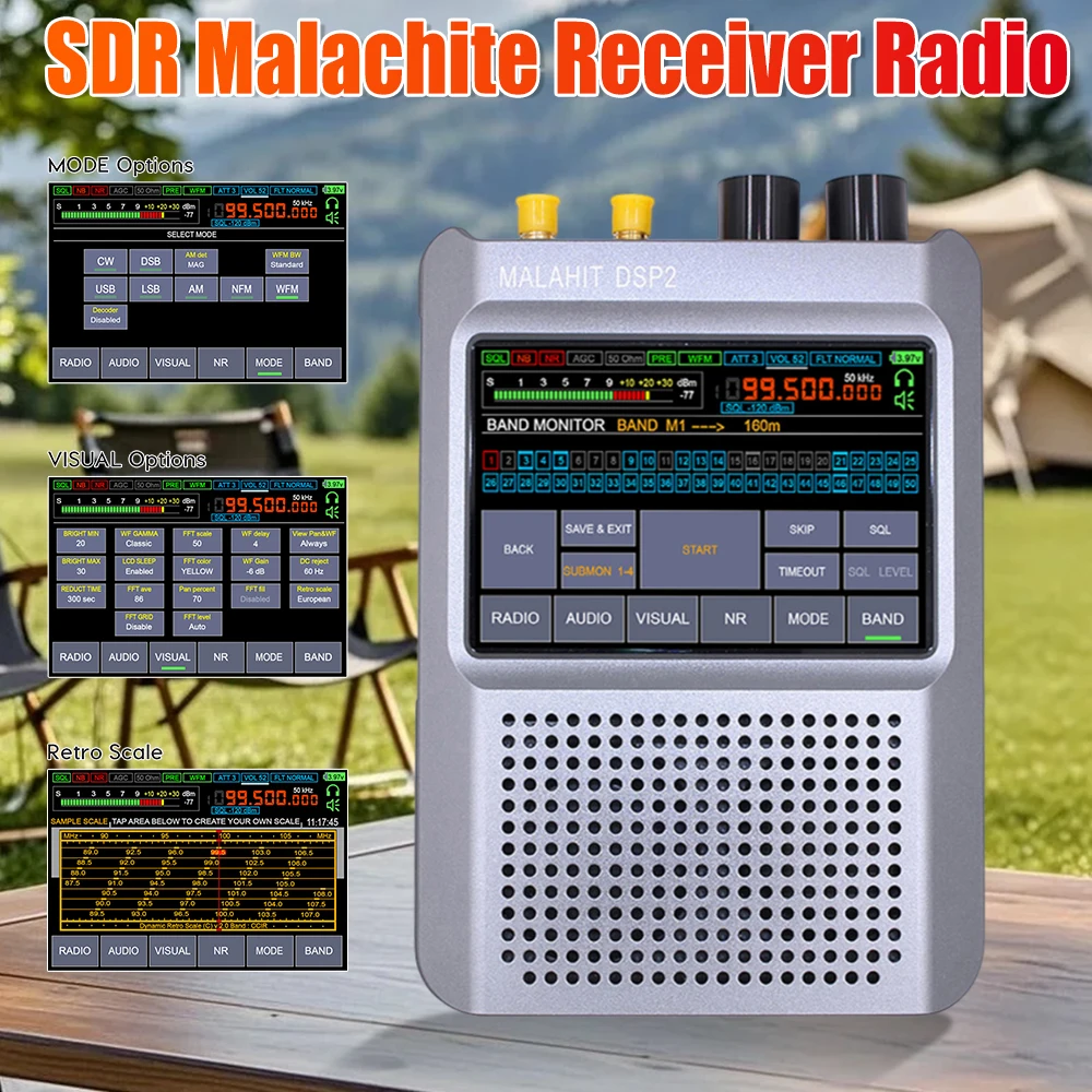 404 МГц-2 ГГц 10 кГц-380 МГц Malahit-DSP2/DSP1 SDR Малахитовый радиоприемник с аккумулятором 5000 мАч Прошивка 2,40 (DSP2) Malahite SDR
404 МГц-2 ГГц 10 кГц-380 МГц Malahit-DSP2/DSP1 SDR Малахитовый радиоприемник с аккумулятором 5000 мАч Прошивка 2,40 (DSP2) Malahite SDR 