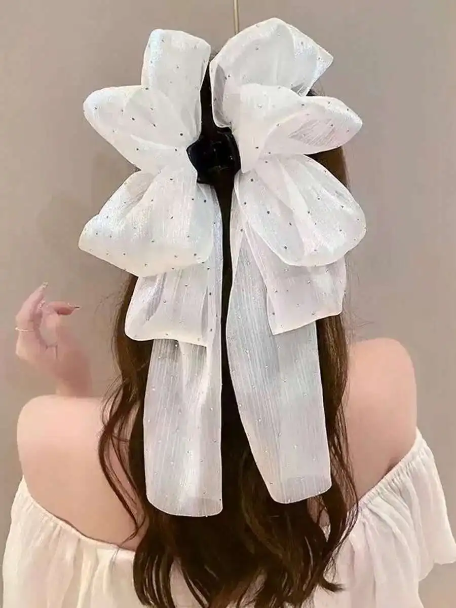 Elegant White Starry Bow Hair Claw Clip For Women Party Accessories
Elegant White Starry Bow Hair Claw Clip For Women Party Accessories