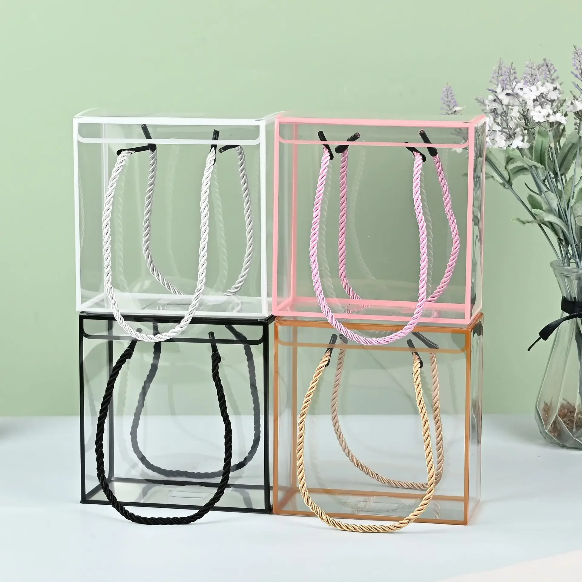 Square 10pcs Plastic Pink Packaging Box PET Transparent Box PP Souvenir Flower Bouquet Transparent Gift Boxes Cake Handbag
Square 10pcs Plastic Pink Packaging Box PET Transparent Box PP Souvenir Flower Bouquet Transparent Gift Boxes Cake Handbag