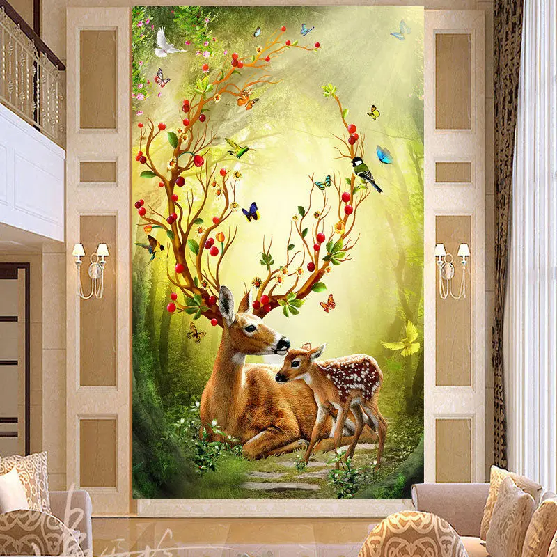 Handmade cross stitch finished product, dreamy forest elk, new living room, modern and minimalist bedroom, vertical version of
Handmade cross stitch finished product, dreamy forest elk, new living room, modern and minimalist bedroom, vertical version of