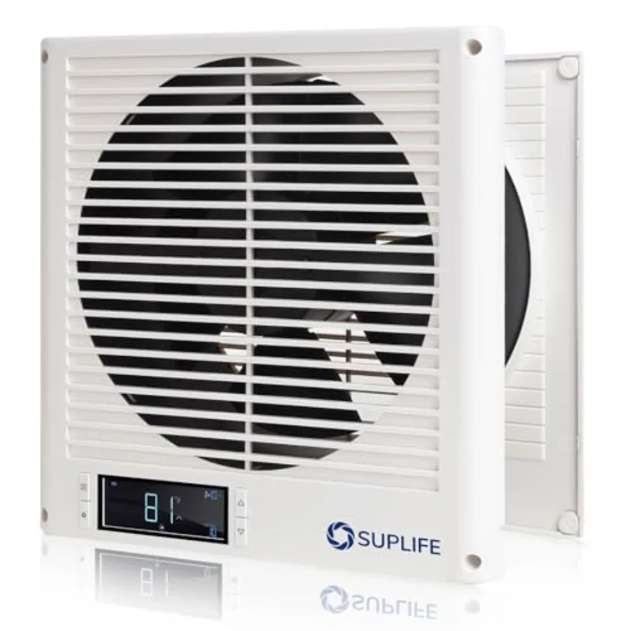 8" Room to Room Air Transfer Fan for Quietly Circulating Air, Reversible Airflow Design, 320 CFM Programmable Through Wall Fan,
8" Room to Room Air Transfer Fan for Quietly Circulating Air, Reversible Airflow Design, 320 CFM Programmable Through Wall Fan,