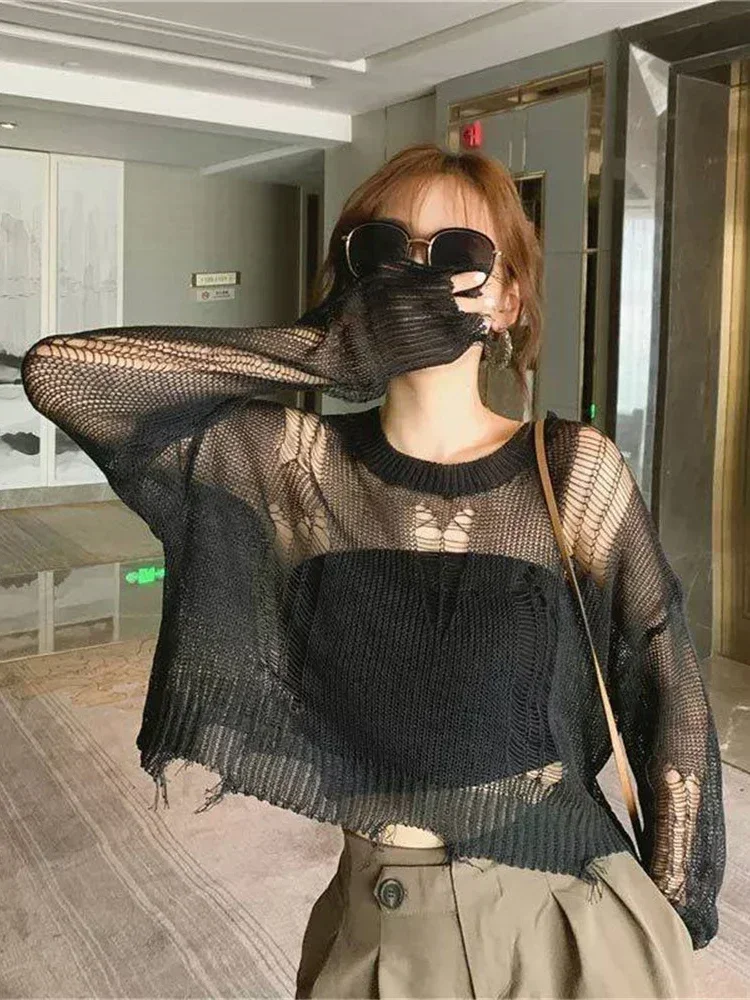 Women Pullover Jumper Hollow Out Autumn Long Sleeve O-Neck Female Casual Sweater Ladies Short Top Spring Summer Knitted Sweater
Women Pullover Jumper Hollow Out Autumn Long Sleeve O-Neck Female Casual Sweater Ladies Short Top Spring Summer Knitted Sweater