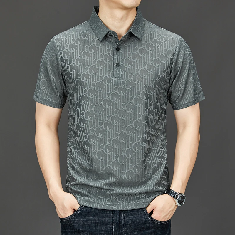 Sleeved Fashion Short Sleeved Comfortable Breathable Ice Silk Top POLO Shirt High-end Men's New Business Casual Short
Sleeved Fashion Short Sleeved Comfortable Breathable Ice Silk Top POLO Shirt High-end Men's New Business Casual Short