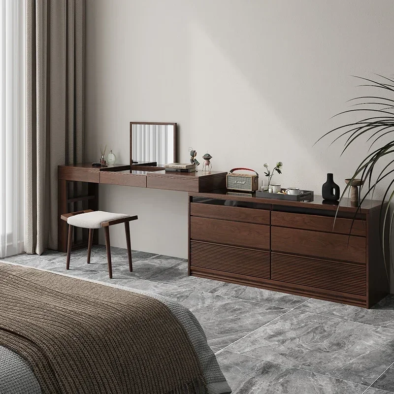 xzzNorth American black walnut dresser, chest integrated retractable simple solid wood makeup table
xzzNorth American black walnut dresser, chest integrated retractable simple solid wood makeup table