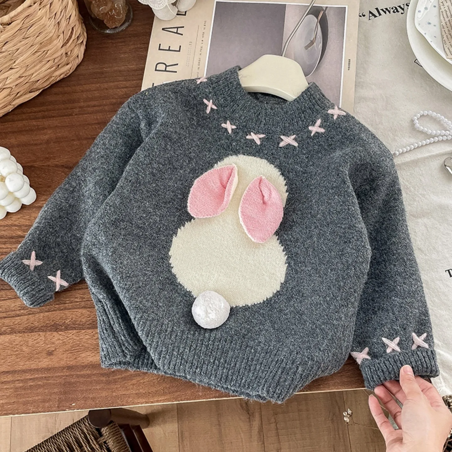 Girls Knitted Sweater round Ne Rabbit Design Inner Wear Top for Autumn Winter Children's Faion Warmth Comfortable Kids Cl...
Girls Knitted Sweater round Ne Rabbit Design Inner Wear Top for Autumn Winter Children's Faion Warmth Comfortable Kids Cl...