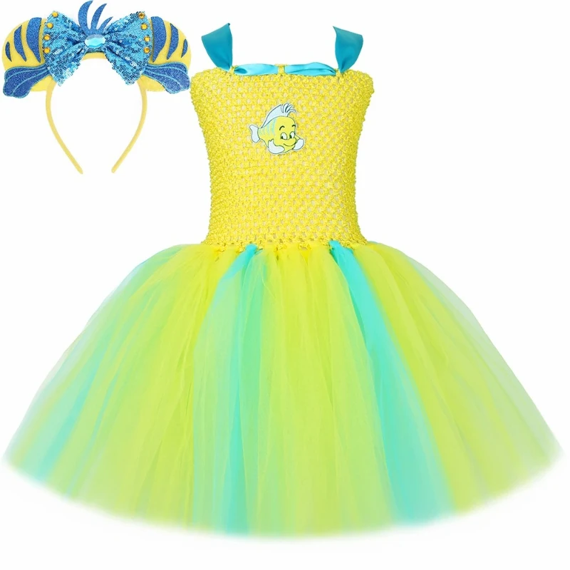 Flounder Costume Toddler Kids Halloween Carnival Birthday Party Dress Up Girls Little Mermaid Yellow Tropical Fish Tutu Dress
Flounder Costume Toddler Kids Halloween Carnival Birthday Party Dress Up Girls Little Mermaid Yellow Tropical Fish Tutu Dress