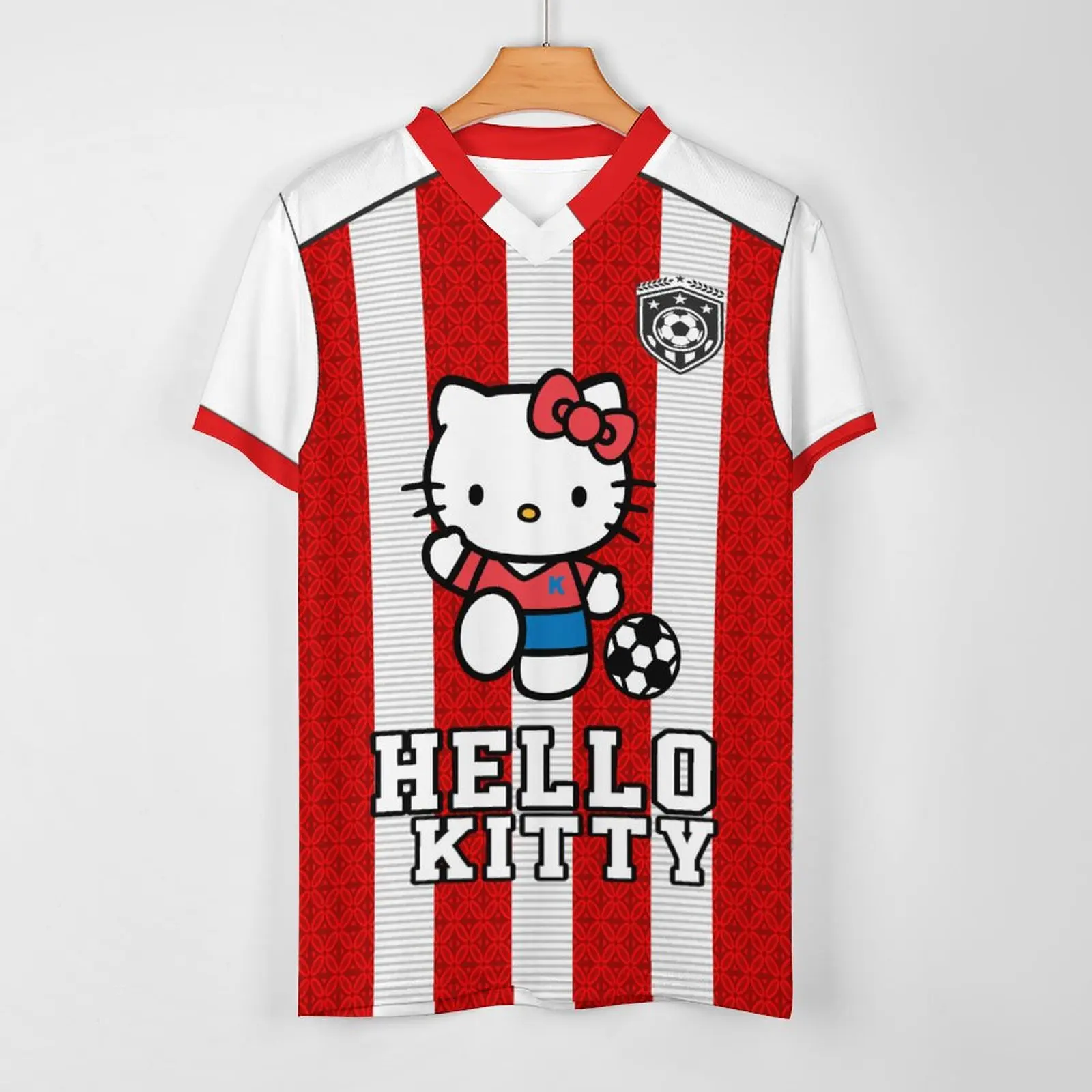 Oversized Sports Women T-shirt Hello Kitty V-neck Football Jersey Casual Sport Short Sleeve Harajuku Loose Tshirt Streetwear Top
Oversized Sports Women T-shirt Hello Kitty V-neck Football Jersey Casual Sport Short Sleeve Harajuku Loose Tshirt Streetwear Top