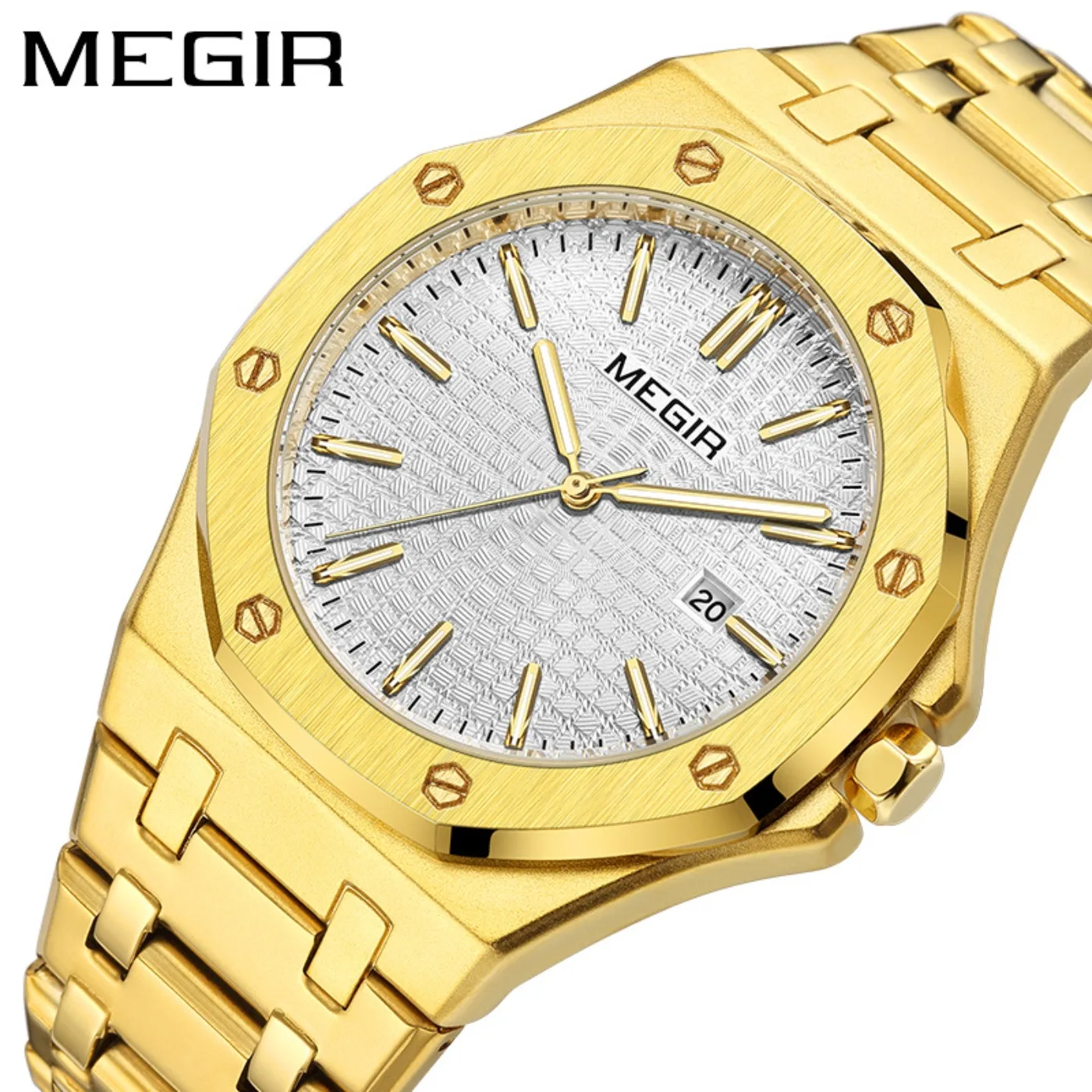 MEGIR Men Silver-tone Green Dial Dress Watch Fashion Business Steel Band Quartz Wristwatch with Calendar Luminous Hands 1085
MEGIR Men Silver-tone Green Dial Dress Watch Fashion Business Steel Band Quartz Wristwatch with Calendar Luminous Hands 1085