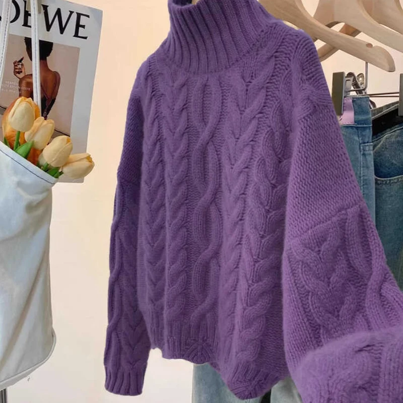 Women's High-neck Sweater Warm Knitted Pullover Sweet Korean Jumper Soft Casual Tops Street Thick Sweater Autumn New Winter 2025
Women's High-neck Sweater Warm Knitted Pullover Sweet Korean Jumper Soft Casual Tops Street Thick Sweater Autumn New Winter 2025