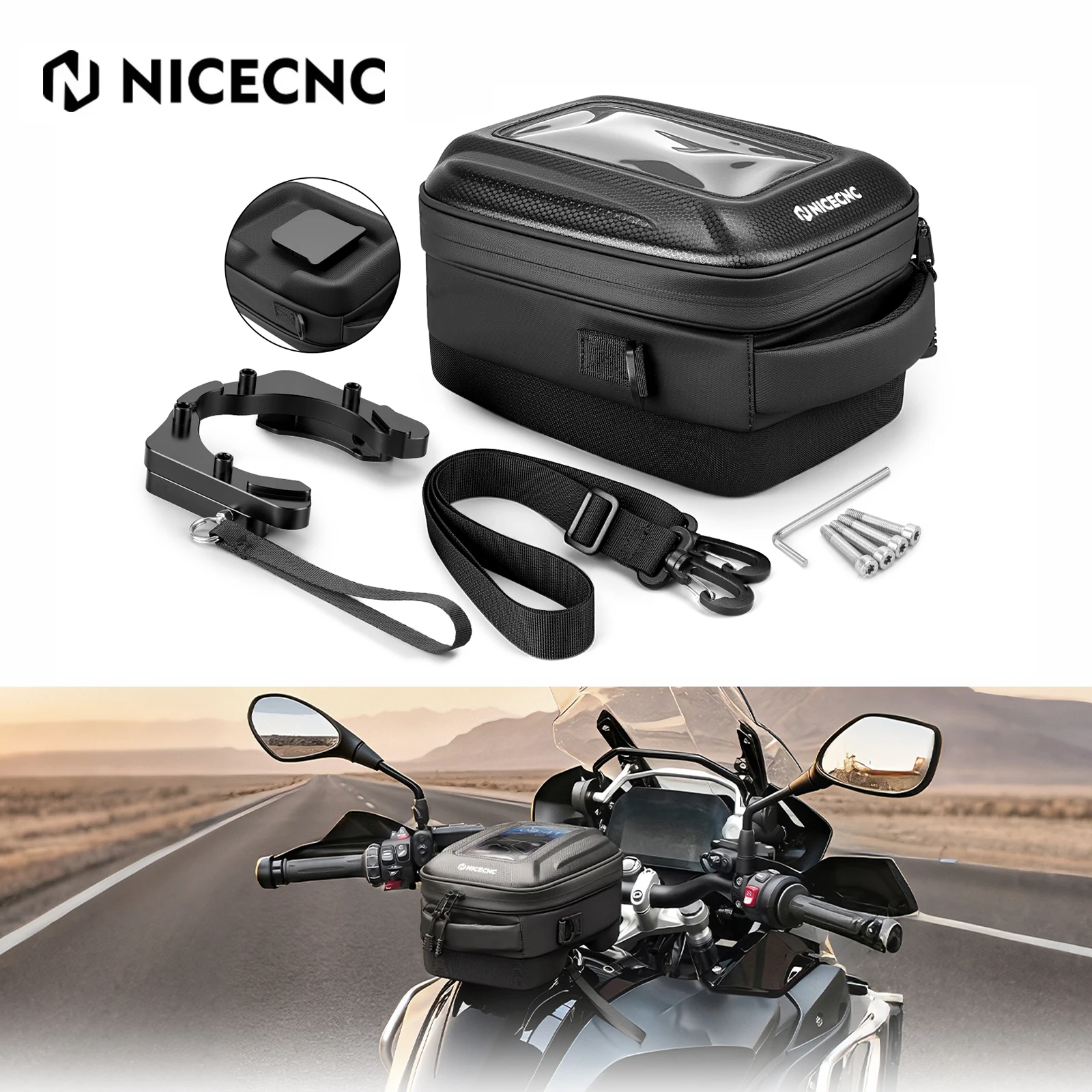 For BMW R1250GS R 1250 GS R1250 GS 2019-2024 NICECNC Motorcycle Tank Bag Black Fuel Tank Bag Push-Pull Quick-Release
For BMW R1250GS R 1250 GS R1250 GS 2019-2024 NICECNC Motorcycle Tank Bag Black Fuel Tank Bag Push-Pull Quick-Release