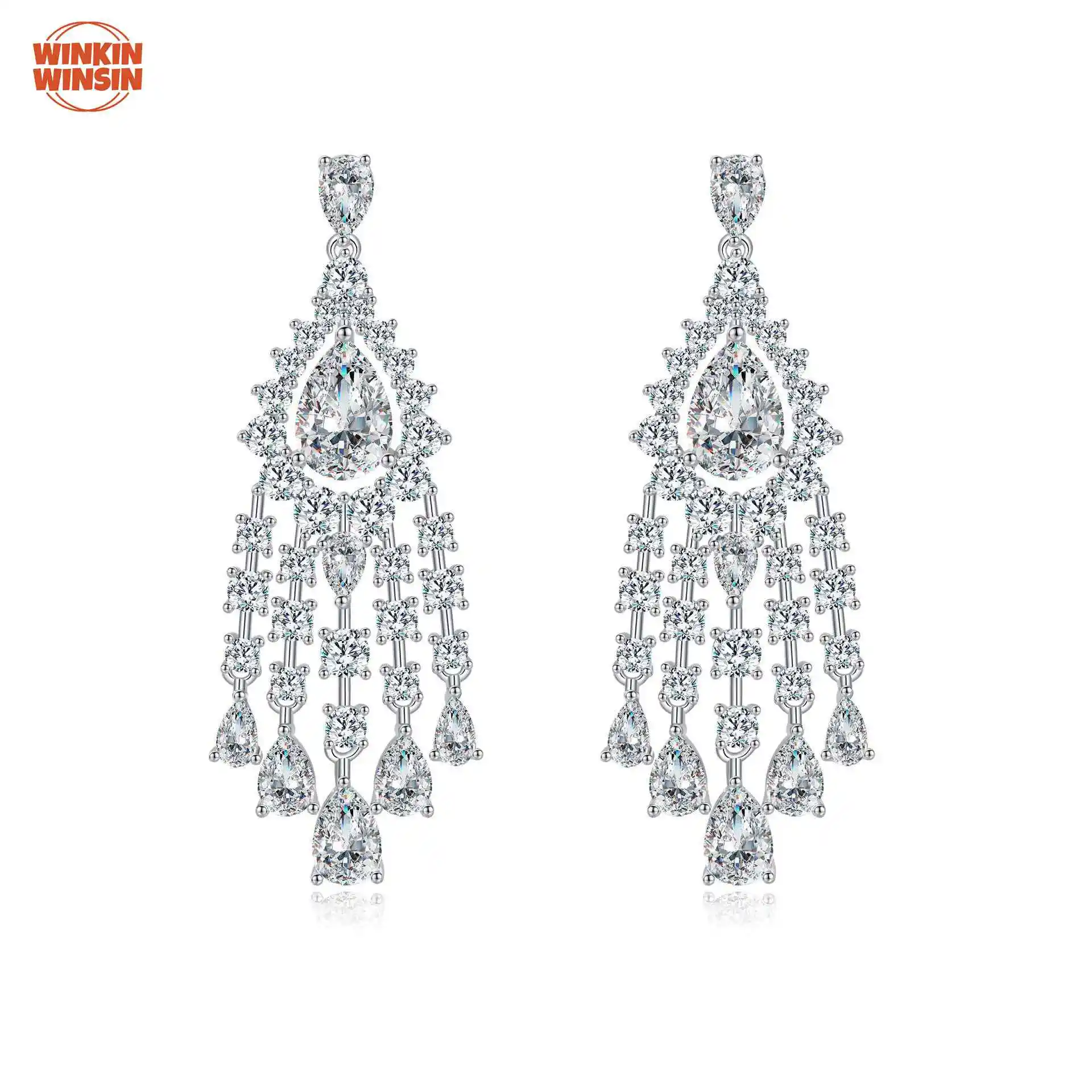 Winkin Winsin 2 Carat Water Drop Shaped High Carbon Diamond Earrings Tassel Long Style Ear Accessories
Winkin Winsin 2 Carat Water Drop Shaped High Carbon Diamond Earrings Tassel Long Style Ear Accessories