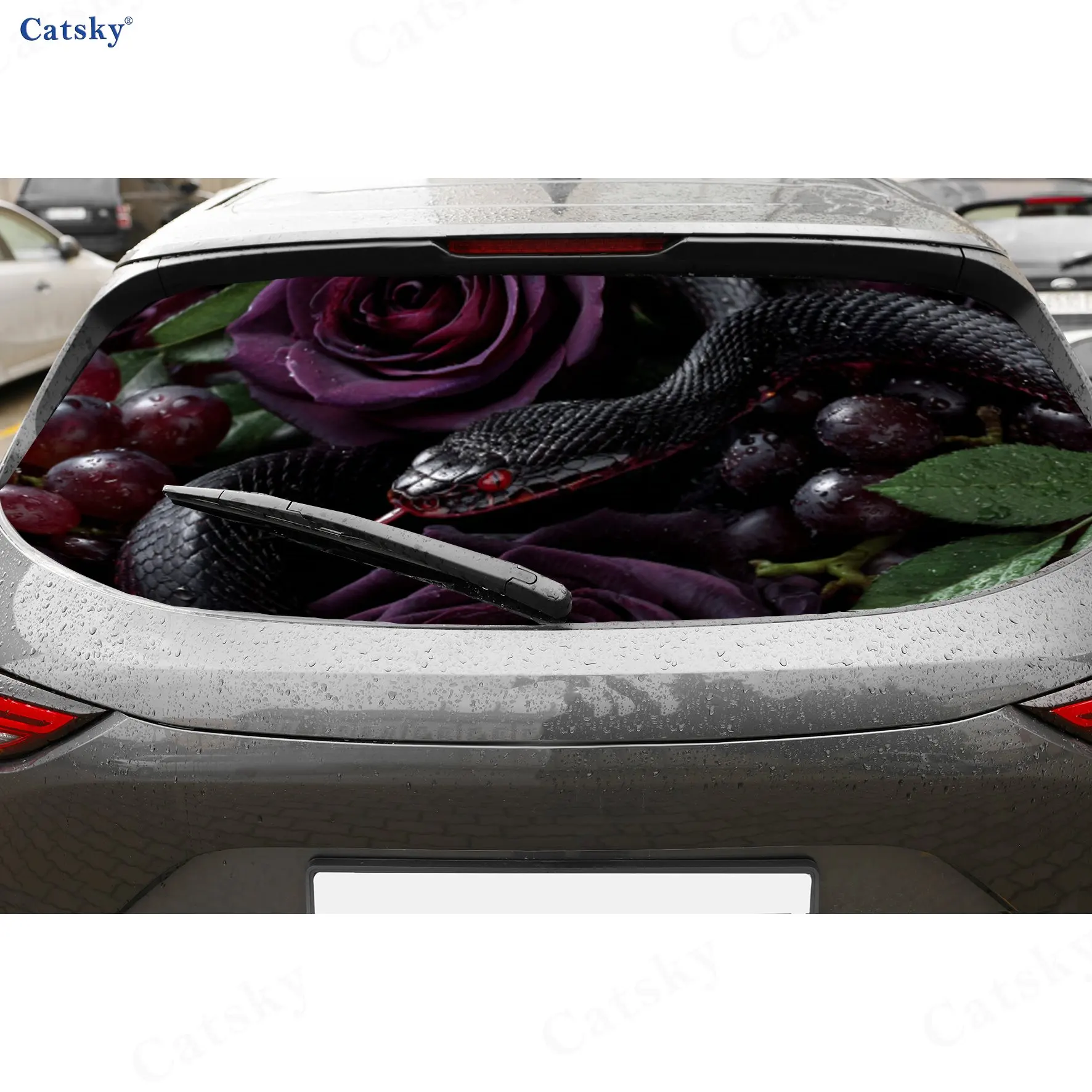 Dark Art Black Snake & Rose PVC Perforated Car Vinyl Wrap, Durable Car Rear Windshield Sticker, Waterproof Car Rear Window Decal
Dark Art Black Snake & Rose PVC Perforated Car Vinyl Wrap, Durable Car Rear Windshield Sticker, Waterproof Car Rear Window Decal