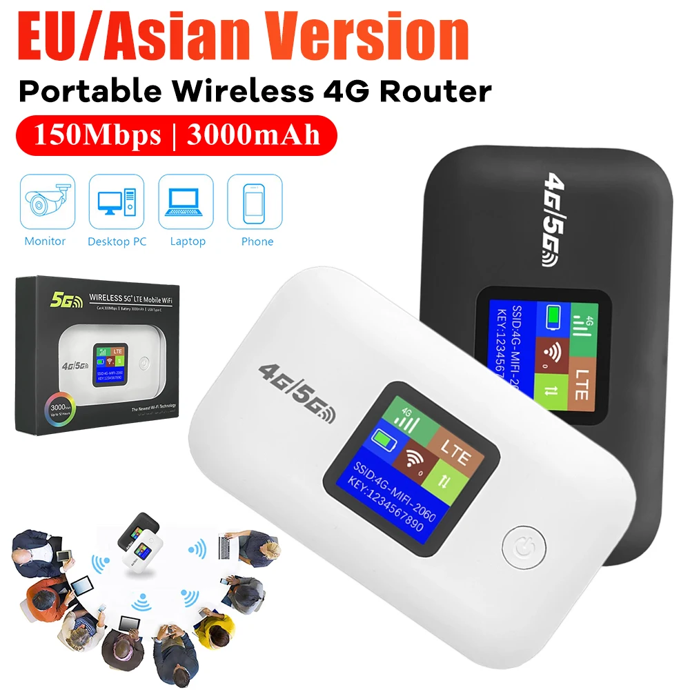 A8 3000mAh Mobile WiFi Routers Portable Wireless 4G Modem EU/Asian Version 150Mbps Wireless Portable Router With SIM Card Slot
A8 3000mAh Mobile WiFi Routers Portable Wireless 4G Modem EU/Asian Version 150Mbps Wireless Portable Router With SIM Card Slot