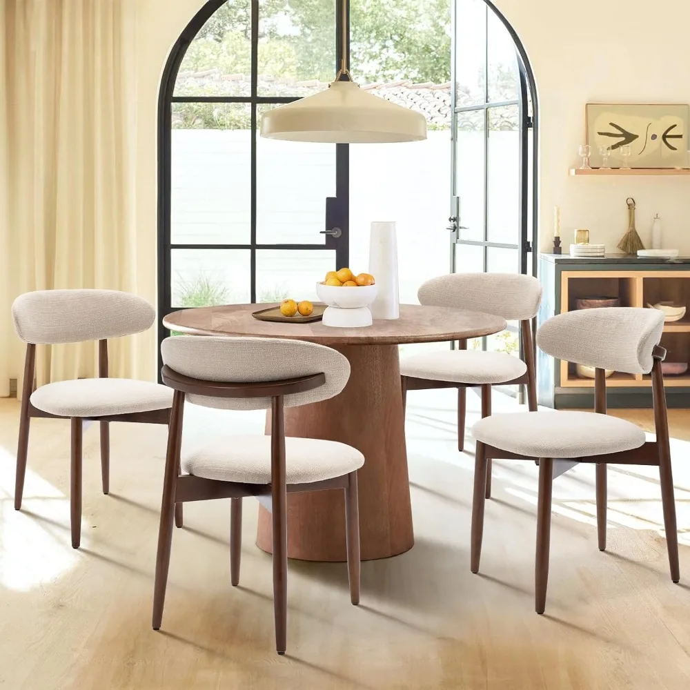 Wooden Dining Chairs Set of 6, Modern Fabric Upholstered Dining Room Chair, Farmhouse Kitchen Side Chairs with Foot Pegs
Wooden Dining Chairs Set of 6, Modern Fabric Upholstered Dining Room Chair, Farmhouse Kitchen Side Chairs with Foot Pegs