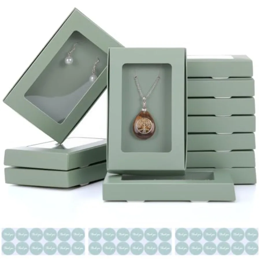 30 Pack Jewelry Gift Boxes Bulk with Clear Window and Thank You Sticker 5.4"x3.4"x0.7" Small Jewelry Packaging Box for Necklace
30 Pack Jewelry Gift Boxes Bulk with Clear Window and Thank You Sticker 5.4"x3.4"x0.7" Small Jewelry Packaging Box for Necklace