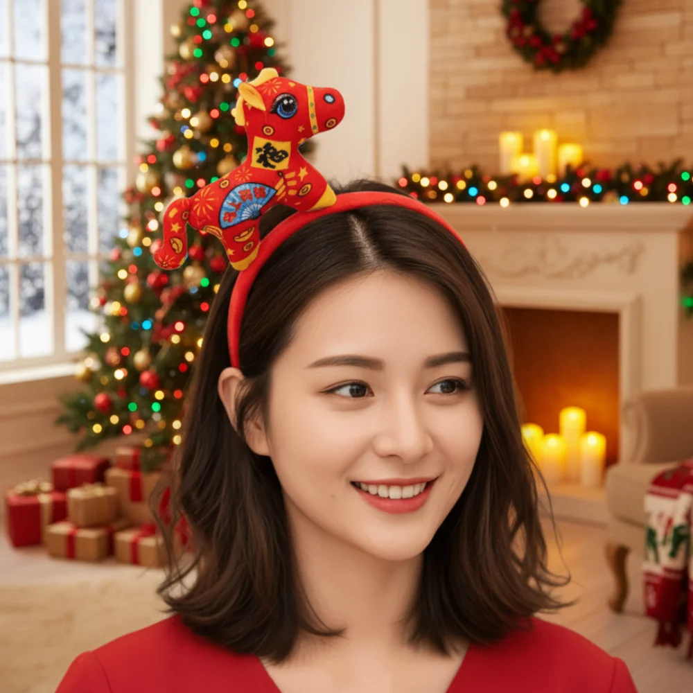 Cartoon Mascot Horse Hair Hoop Red Hairband 2026 Happy New Year Pony Headband Good Luck Exquisite Creative Plush Horse Headband
Cartoon Mascot Horse Hair Hoop Red Hairband 2026 Happy New Year Pony Headband Good Luck Exquisite Creative Plush Horse Headband
