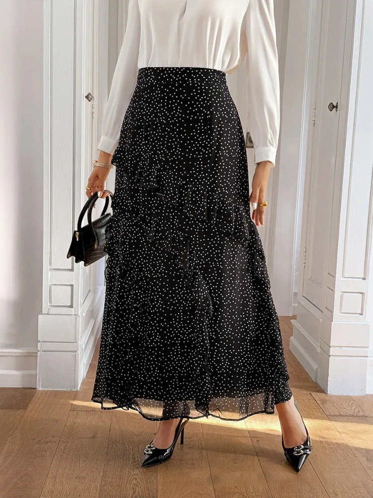 Yeezzi женские белые черные макси-юбки в горошек с рюшами, многослойные трапециевидные юбки с высокой талией, элегантная повседневная длинная юбка для офисной вечеринки 2026
Yeezzi женские белые черные макси-юбки в горошек с рюшами, многослойные трапециевидные юбки с высокой талией, элегантная повседневная длинная юбка для офисной вечеринки 2026