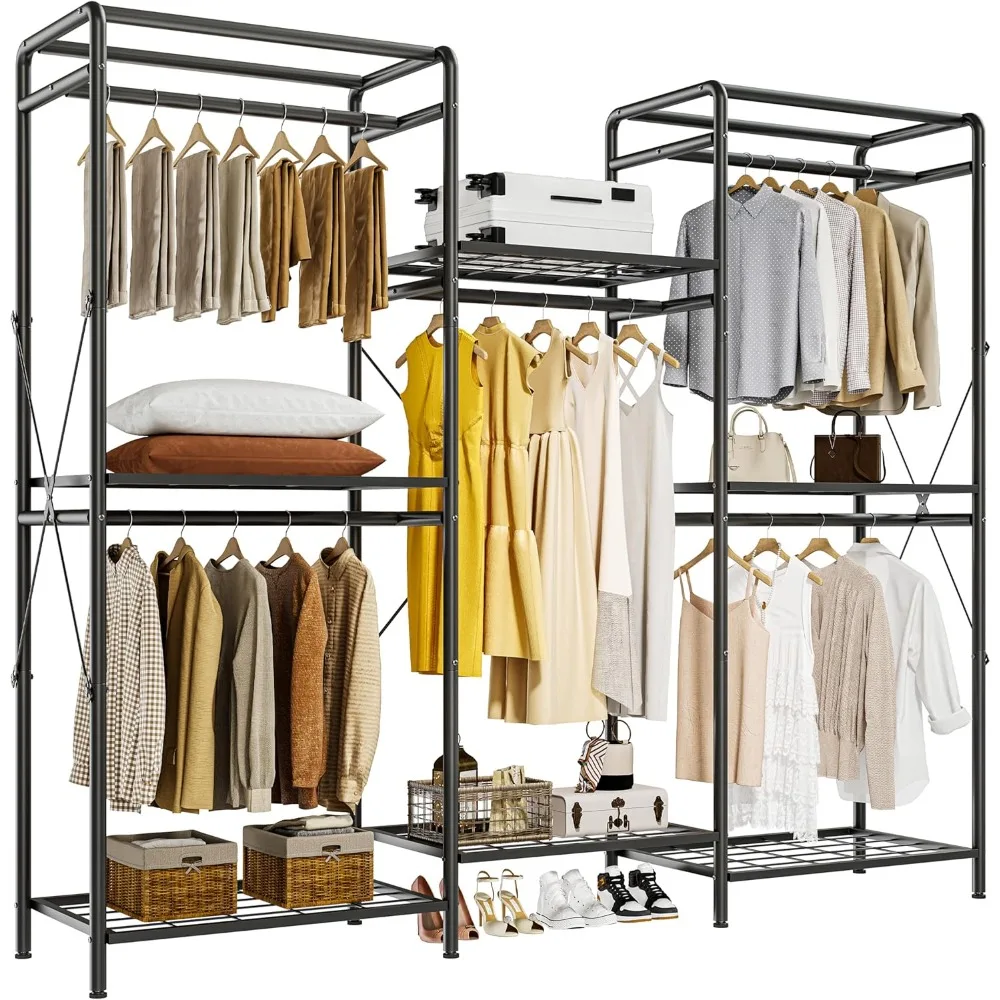 Wardrobe Organizer - Heavy Duty Clothes Rack with 5 Closet Rods & 6 Shelves, Adjustable for Hanging & Storage
Wardrobe Organizer - Heavy Duty Clothes Rack with 5 Closet Rods & 6 Shelves, Adjustable for Hanging & Storage
