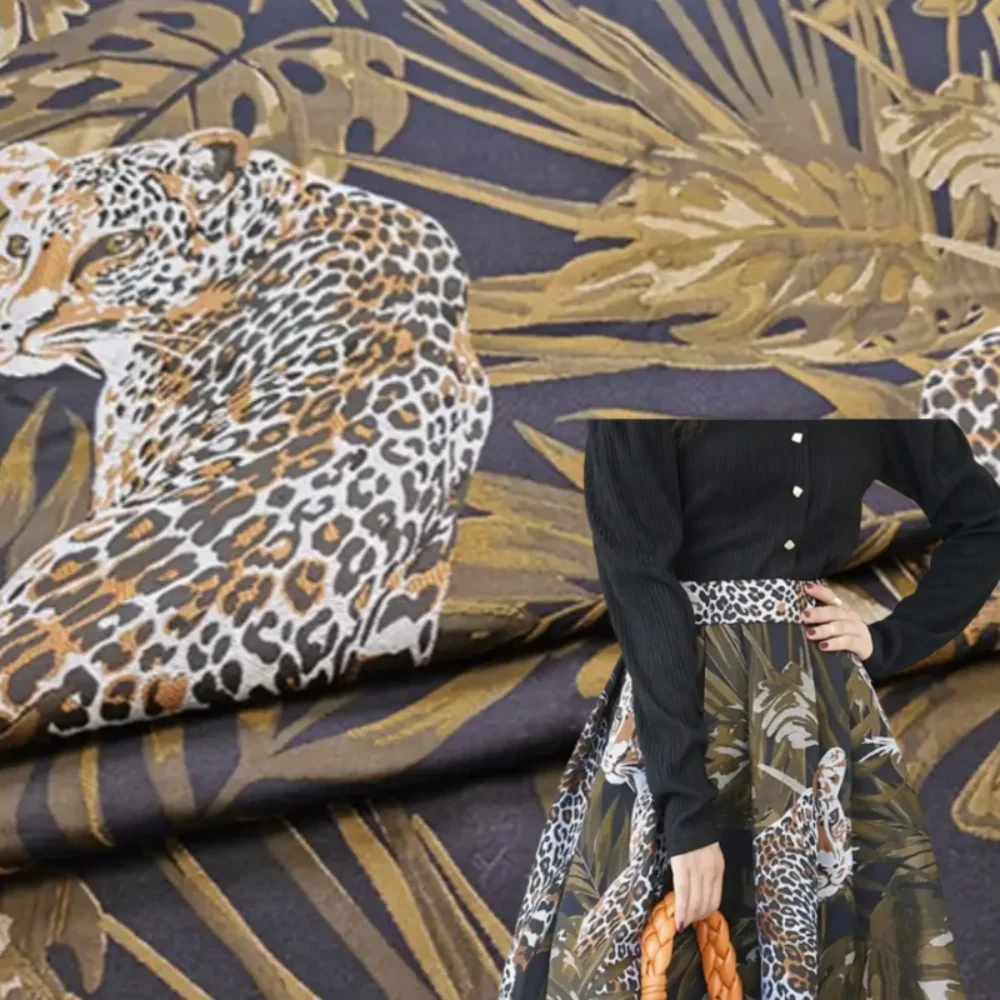 Jacquard Brocade Fabric Spring Trench Coat Dress Fabrics Leopard Pattern Fashion Designer Catwalk Clothing Material cloth
Jacquard Brocade Fabric Spring Trench Coat Dress Fabrics Leopard Pattern Fashion Designer Catwalk Clothing Material cloth