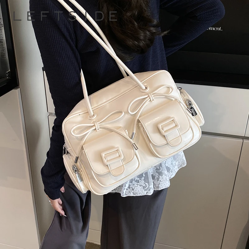 LEFTSIDE Women's Small PU Leather Tote Bag Bow & Double Buckle Detail Sweet Daily Dating Shoulder Bag 2026 New Trend Handbags
LEFTSIDE Women's Small PU Leather Tote Bag Bow & Double Buckle Detail Sweet Daily Dating Shoulder Bag 2026 New Trend Handbags