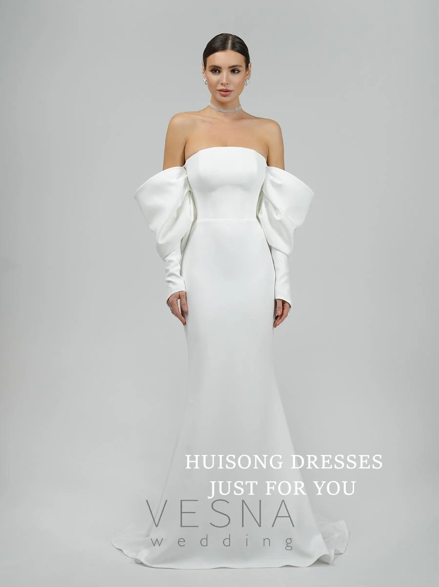 HUISONG Customized Satin Mermaid Wedding Dresses Long Sleeves Beach Bridal Gown свадебное платье 2025
HUISONG Customized Satin Mermaid Wedding Dresses Long Sleeves Beach Bridal Gown свадебное платье 2025