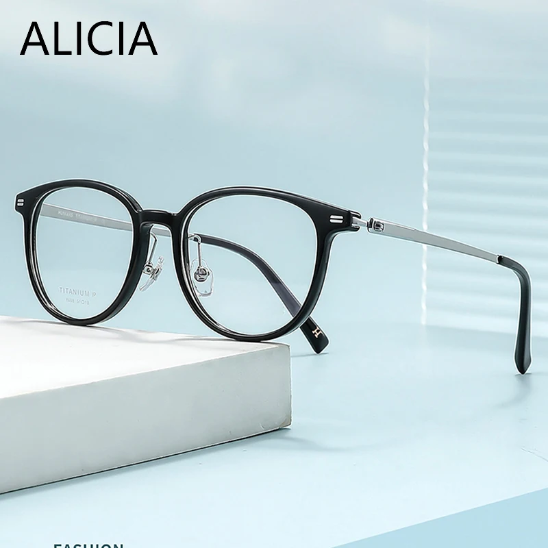 ALICIA New Fashion Retro Round Spectacle Ultra light Pure Titanium TR90 Eyewear Optical Prescription Glasses Frames Man Women
ALICIA New Fashion Retro Round Spectacle Ultra light Pure Titanium TR90 Eyewear Optical Prescription Glasses Frames Man Women