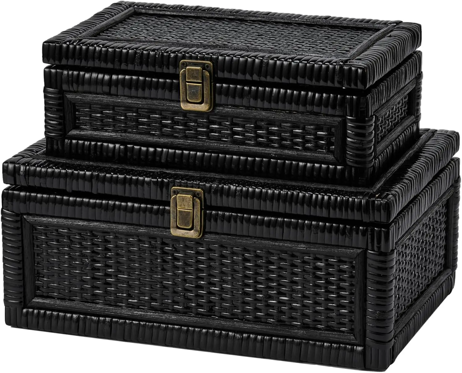 Rattan Boxes with Lids Set of 2 for Storage and Decor, Handwoven Wicker Baskets for Jewelry, Keepsakes, and Closet Organization
Rattan Boxes with Lids Set of 2 for Storage and Decor, Handwoven Wicker Baskets for Jewelry, Keepsakes, and Closet Organization