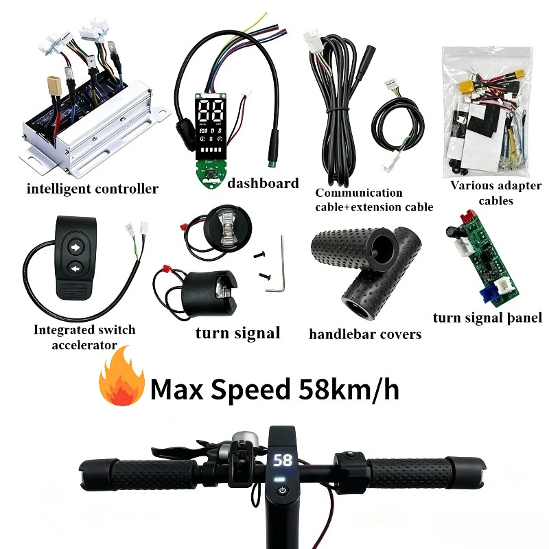 Universal Controller Kit for M365/PRO/10"MAX Scooter, Self-Learning Motor, Dual Speed 25-58km/h, 8.5-10" Plug&Play
Universal Controller Kit for M365/PRO/10"MAX Scooter, Self-Learning Motor, Dual Speed 25-58km/h, 8.5-10" Plug&Play