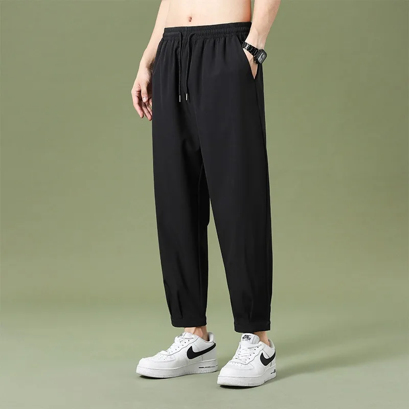 Men's Drawstring Ice Silk Casual Pants Thin Loose Jogger Trousers Straight Ankle Length Sports Sweatpants
Men's Drawstring Ice Silk Casual Pants Thin Loose Jogger Trousers Straight Ankle Length Sports Sweatpants