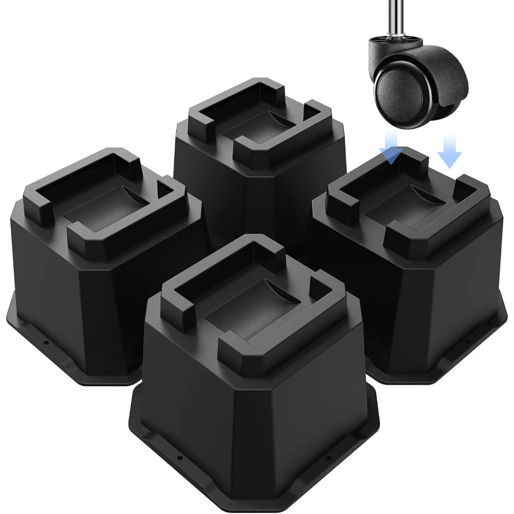 Bed Risers 4 Inch Heavy Duty, Furniture Risers Set of 4 Bed Lifts Risers fits for Casters or Legs of Sofa, Table, Bed Frame, Des
Bed Risers 4 Inch Heavy Duty, Furniture Risers Set of 4 Bed Lifts Risers fits for Casters or Legs of Sofa, Table, Bed Frame, Des