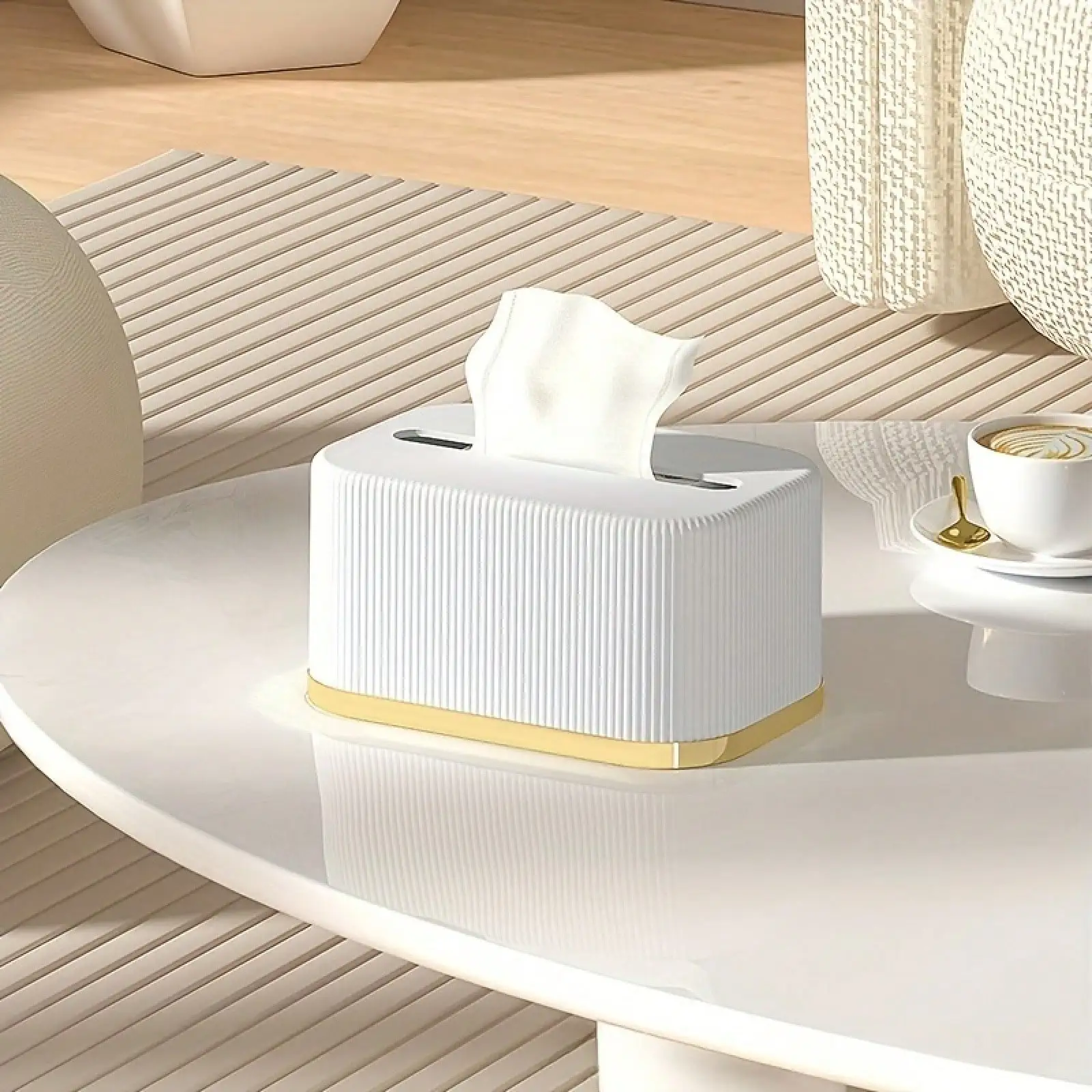 Luxury White & Golden Accent Tissue Box, Clear Top Cover Sturdy Leg Design Tissue Storage Holder, Stylish Square Desktop Napkin Dispenser, Decorative Household Ornament, Practical Organizer For Home Bathroom Office Interior Decoration
Luxury White & Golden Accent Tissue Box, Clear Top Cover Sturdy Leg Design Tissue Storage Holder, Stylish Square Desktop Napkin Dispenser, Decorative Household Ornament, Practical Organizer For Home Bathroom Office Interior Decoration