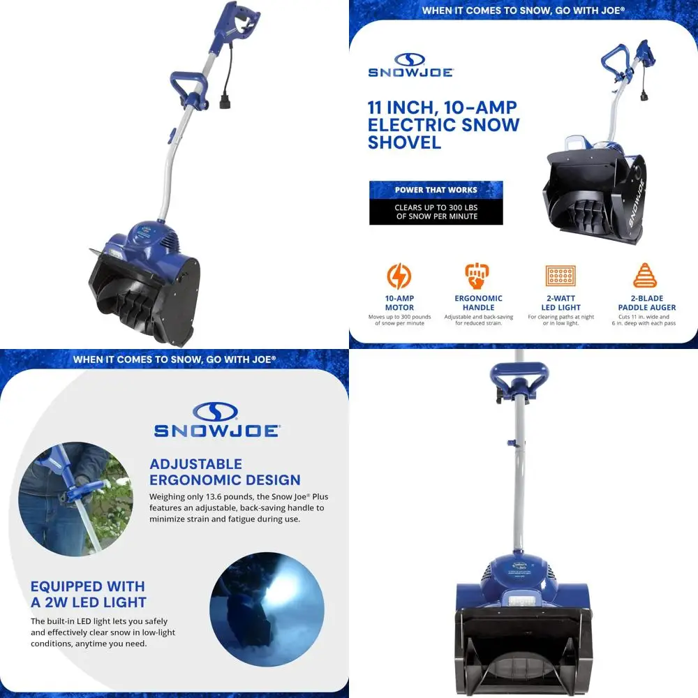 Электрическая 11-дюймовая лопата для снега с фарой, 10 А, синяя, идеально подходит для быстрого удаления снега и зимнего обслуживания.
Электрическая 11-дюймовая лопата для снега с фарой, 10 А, синяя, идеально подходит для быстрого удаления снега и зимнего обслуживания.