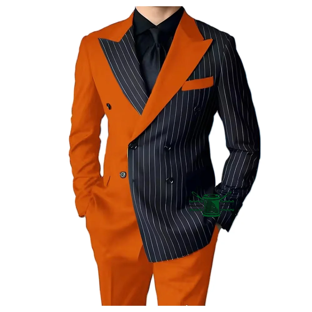 Men's Black Striped Double Breasted Tuxedos For Wedding Men's Suit Color Blocked Suit Groom Tuxedos Groomsman Suit
Men's Black Striped Double Breasted Tuxedos For Wedding Men's Suit Color Blocked Suit Groom Tuxedos Groomsman Suit