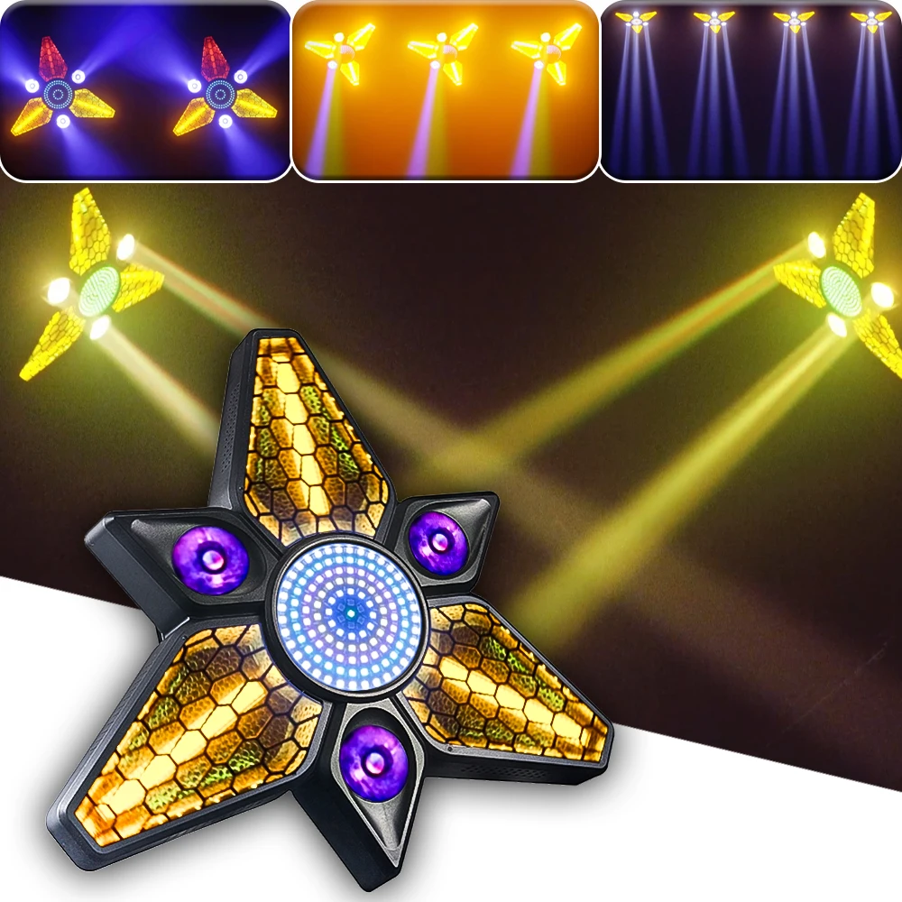 NEW Mold 280W Maple Leaf Rotating RGB Retro Light 3X80W Golden Flash Stage Light DMX512 For DJ Disco Party Bar Club Stage Effect
NEW Mold 280W Maple Leaf Rotating RGB Retro Light 3X80W Golden Flash Stage Light DMX512 For DJ Disco Party Bar Club Stage Effect
