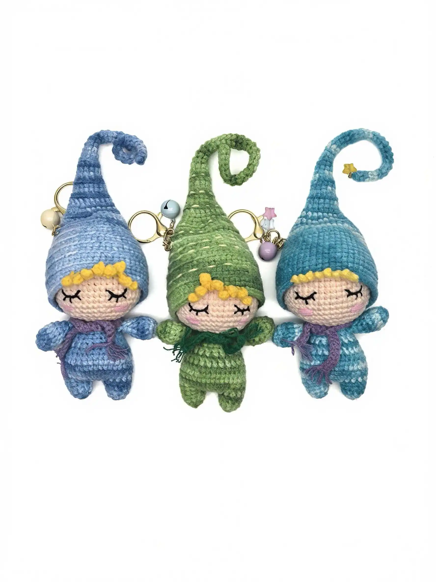 Handmade Crochet Sleeping Elf Gnome Keychain - Cute Blue Amigurumi Doll Bag Charm with Scarf, Kawaii Plush Keyring for Backpack
Handmade Crochet Sleeping Elf Gnome Keychain - Cute Blue Amigurumi Doll Bag Charm with Scarf, Kawaii Plush Keyring for Backpack