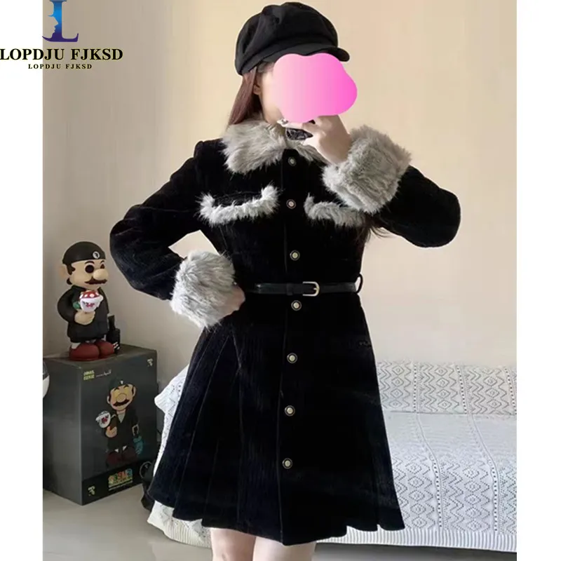 Women's Single Breasted Cotton Coat, Thick Warm Jacket, Female Clothing,Belt,Loose ,Fur Collar , New, Winter
Women's Single Breasted Cotton Coat, Thick Warm Jacket, Female Clothing,Belt,Loose ,Fur Collar , New, Winter
