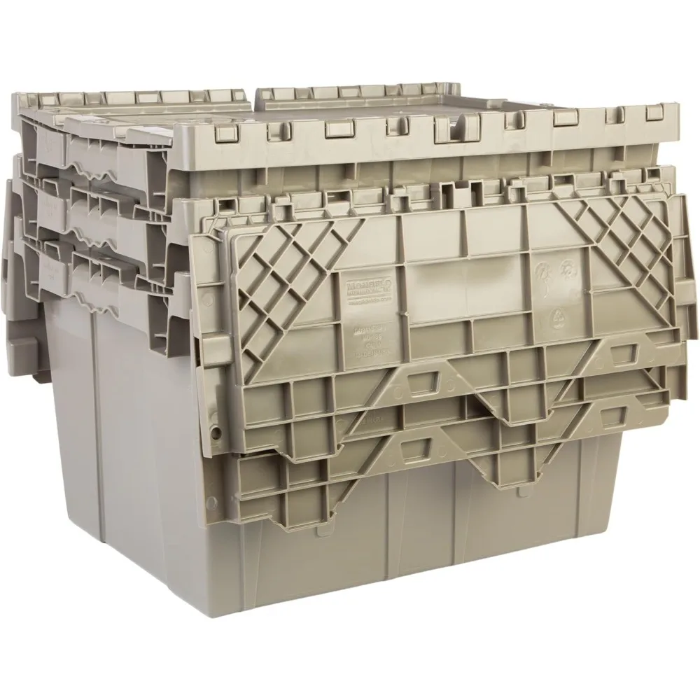 Hinged Lid Storage Tote Container 21.9 x 15.2 x 12.8 Inches Gray Brown 3 Pack
Hinged Lid Storage Tote Container 21.9 x 15.2 x 12.8 Inches Gray Brown 3 Pack