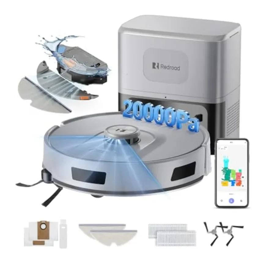 Robot Vacuum for Pet Hair and Carpets, 20000 Pa Suction with Mop Function, Gray R11, Lidar Navigation, 90-Day Self-Emptying, 5G
Robot Vacuum for Pet Hair and Carpets, 20000 Pa Suction with Mop Function, Gray R11, Lidar Navigation, 90-Day Self-Emptying, 5G