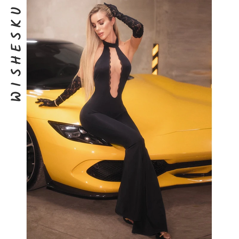 Sexy Halter Off Shoulder Cut Out Jumpsuits Women Backless Black Goth One Piece Rompers 2025 Summer Elegant Party Clothes
Sexy Halter Off Shoulder Cut Out Jumpsuits Women Backless Black Goth One Piece Rompers 2025 Summer Elegant Party Clothes