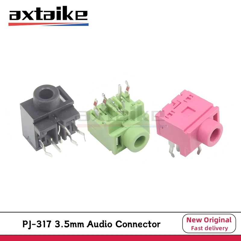 10PCS PJ-317 3.5mm Female Audio Connector PJ317 5Pin DIP Headphone Jack Socket 0357-5P 500mA 30V Black Green Pink
10PCS PJ-317 3.5mm Female Audio Connector PJ317 5Pin DIP Headphone Jack Socket 0357-5P 500mA 30V Black Green Pink