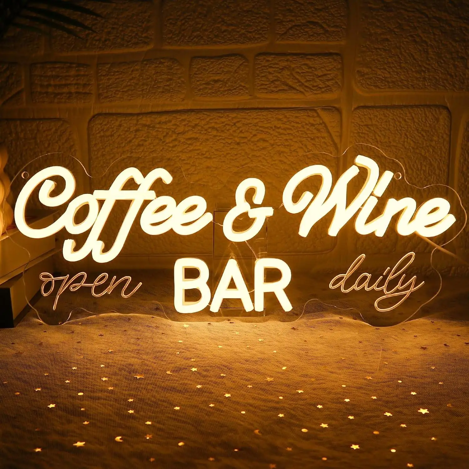 Coffee Wine Bar Neon Sign Dimmable LED Light for Home Bar Wine Cellar Cafe Kitchen Pub Dining Room Shop Party Themed Wall Decor
Coffee Wine Bar Neon Sign Dimmable LED Light for Home Bar Wine Cellar Cafe Kitchen Pub Dining Room Shop Party Themed Wall Decor